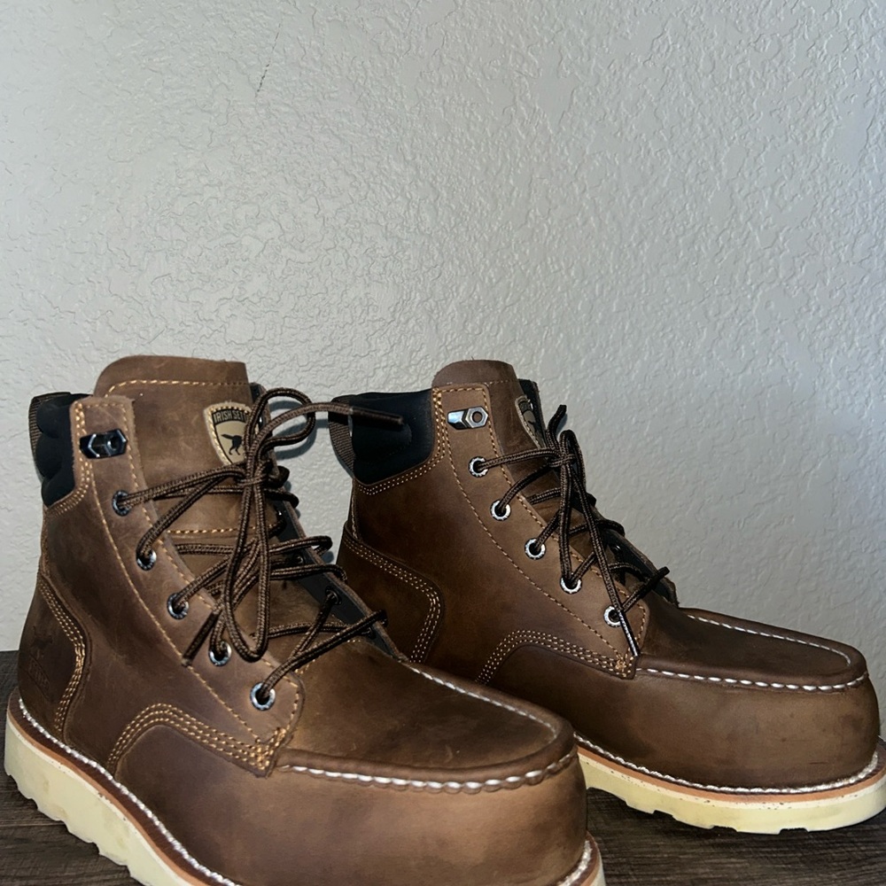 Irish Setter Brown Leather Moc Toe Work Boots Steel-toe